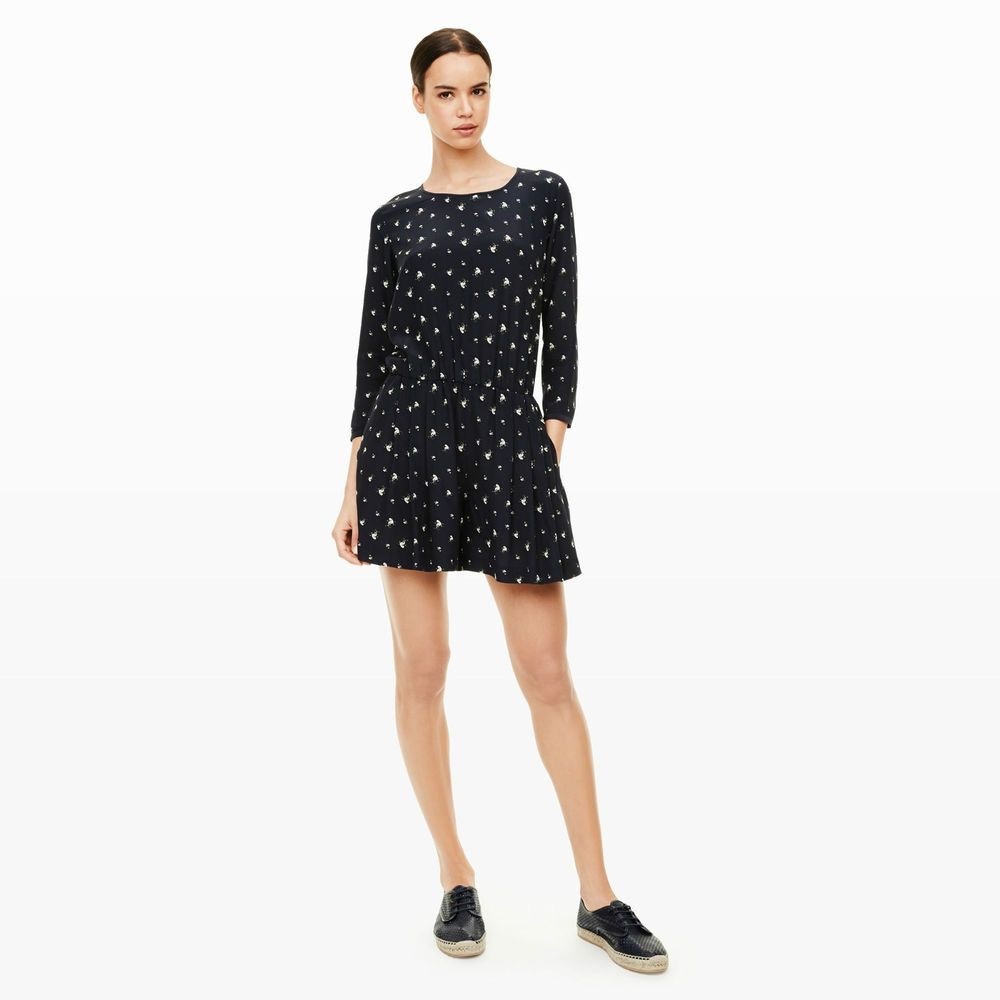Club Monaco Navy Floral Silk Romper